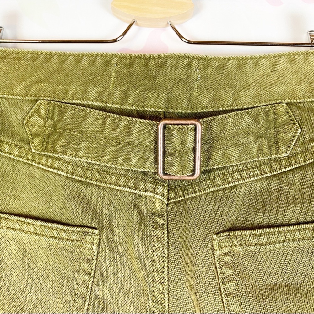NEW Free People High Rise Distressed Button Fly Olive Army Green Denim Shorts 26 - Picture 5 of 8